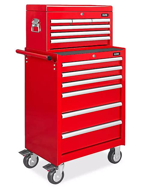 12 drawer steel red top tool box locking folding top|Uline Tool Cabinet Combo Unit .